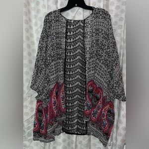 Maurices Black and Pink Patterned Blouse